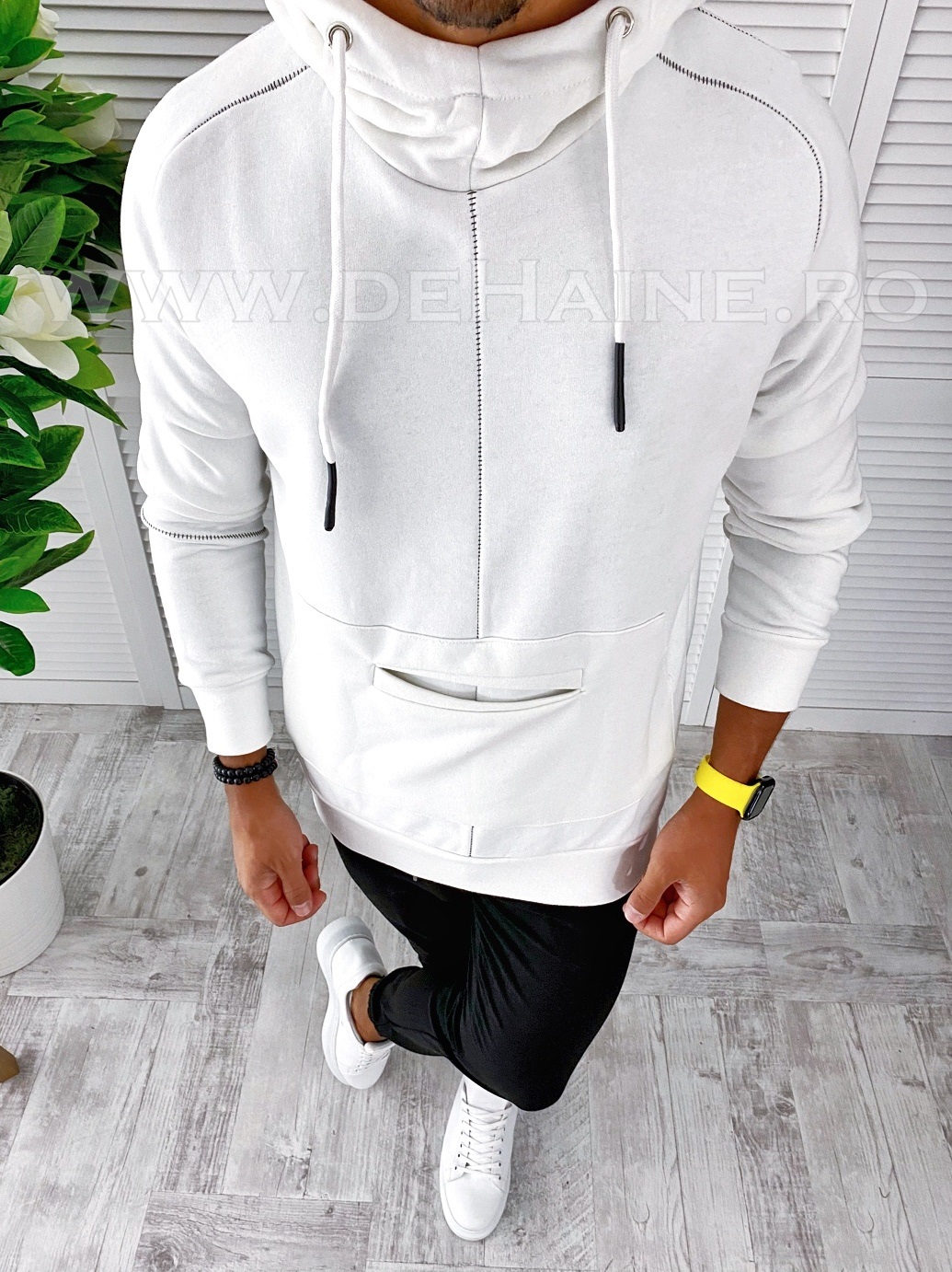 Hanorac barbati alb slim fit 2697 n5-4